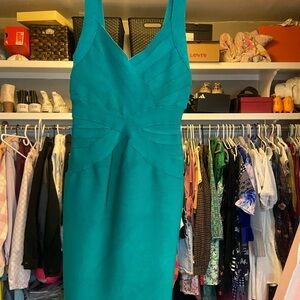 Herve Leger Teal Midi Dress